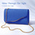 XquiziFit Clutch Purses for Women Formal Evening Clutch with Detachable Chain Faux Suede Purse for Wedding Party Blue