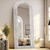 Arched Full Length Mirror with Solid Wood Frame | 65x22 Farmhouse Wall