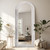 Arched Full Length Mirror with Solid Wood Frame | 65x22 Farmhouse Wall