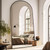 Aluminum Full Length Floor Mirror with Arched-Top, Room Decor, Living Room