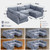 Iroomy Modular Sectional Sofa, Oversized Chenille Cloud Couch