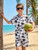 DAXIANG Boys 2 Piece Hawaiian Outfit Summer Button Down Shirt