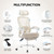 Chair with Footrest,Ultra Thick Desk Chair,Cream