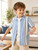 Yoimira Boys Button Down Knit Shirt Short Sleeve, Vintage
