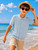 Button Down Knit Shirt Short Sleeve, Vintage Casual Summer Shirt