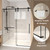 AMAPO 60 * 66 Classic Black Brushed Frameless Shower Door