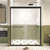 Handle,Tempered Glass,Easy to Clean,Matte Black (Matte Black, 48" W x 72" H)