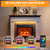 Naice 44" Electric Fireplace Mantel, LED Light Farmhouse Fireplace TV Stand