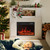 43 inch Electric Fireplace with Mantel, LED Lights Strip, White