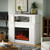 43 inch Electric Fireplace with Mantel, LED Lights Strip, White