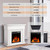 R.W.FLAME 43” Electric Fireplace Mantel Wooden Surround Firebox