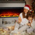 Freestanding Fireplace Minimalist Mantel - 12 Color Flame Effect - 1500/750 Watt Heater - Remote Control