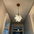 Milky Glass Pendant Light with Brass Finish | White Glass Ceiling Chandelier (16" Inch)