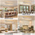 Modern Crystal Chandelier 10-Lights Rectangular Flush Mount Pendant Ceiling Light