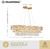 34.3" L Modern Crystal Chandeliers for Dining Room 12 Lights Gold Chandelier