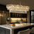 34.3" L Modern Crystal Chandeliers for Dining Room 12 Lights Gold Chandelier