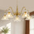 5-Light Vintage Chandelier in Brushed Gold Finish with Flower-Shaped