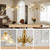 5-Light Vintage Chandelier in Brushed Gold Finish with Flower-Shaped