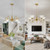 5-Light Vintage Chandelier in Brushed Gold Finish with Flower-Shaped
