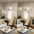 Glass Shades and Hanging Crystal Accents, Modern Chandelier for Dining Room