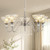 Glass Shades and Hanging Crystal Accents, Modern Chandelier for Dining Room