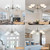 Light Chandelier in Brushed Nickel Finish with Flower-Shaped