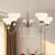 Light Chandelier in Brushed Nickel Finish with Flower-Shaped