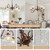 5-Light Vintage Chandelier in Antique Red Bronze Finish with Flower-Shaped Glass Shades