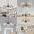 5-Light Vintage Chandelier in Antique Red Bronze Finish with Flower-Shaped Glass Shades