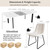 Extendable Dining Table Set for 6-8 People, 63 to 78.7 Inch MDF Kitchen Table with 6 Upholstered Chairs