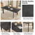 Dining Table Set for 6, Dark Grey Table+6 Black Chairs | 63 to 78.7 Inch MDF Kitchen Table