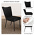 White Table+6 Black Fabric Chairs | 63 to 78.7 Inch MDF Extendable Kitchen Table with 6 Dining Fabric Chairs