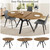 Dining Table Set for 6 People, 43.3"-59.1" Extendable Kitchen Table with 6 Upholstered Chairs