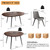 Mid Century Wooden Round Kitchen Table, Coffee Table for 4-6 Person
