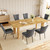 Extendable Dining Table Set for 6, Table+6 Grey Chairs