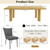 Extendable Dining Table Set for 6, Table+6 Grey Chairs
