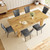 Extendable Dining Table Set for 6, Table+6 Grey Chairs