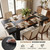 Rectangular Kitchen Table Set for 6,(Black & Walnut Table+6 Brown Chairs)