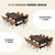 Rectangular Kitchen Table Set for 6,(Black & Walnut Table+6 Brown Chairs)