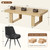 Sturdy Stable Dining Table with 6 Chairs, Rectangular Kitchen Table Set for 6