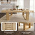 Sturdy Stable Dining Table with 6 Chairs, Rectangular Kitchen Table Set for 6