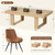 7-Piece Modern Farmhouse Dining Table Set, 86.6" x 47.2" Sturdy Stable Dining Table with 6 Chairs