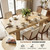 Rectangular Kitchen Table Set for 6,(Natura Table+6 Grey Chairs)