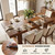 86.6" x 47.2" Sturdy Stable Dining Table with 6 Chairs, Rectangular Kitchen Table Set for 6