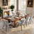 86.6" x 47.2" Sturdy Stable Dining Table with 6 Chairs, Rectangular Kitchen Table Set for 6