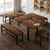 5-Piece Dining Table Set for 4-8 People, 63" Extendable Kitchen Table