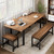 5-Piece Dining Table Set for 4-8 People, 63" Extendable Kitchen Table