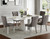 Henf 7 Pieces Faux Marble Dining Table Set for 6, 63"-79" Extendable Dining Room Table