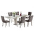 Henf 7 Pieces Faux Marble Dining Table Set for 6, 63"-79" Extendable Dining Room Table
