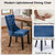 Extendable Dining Table Set for 6, 63"-79" Faux Mars Kitchen Table Set with 6 Blue Chairs